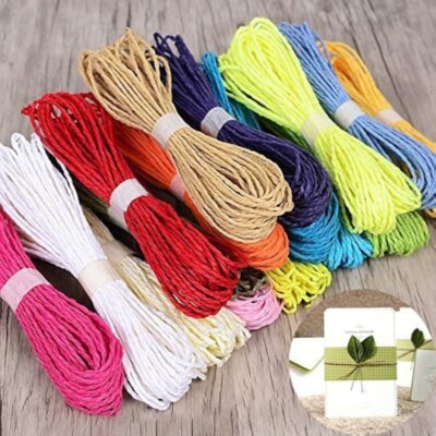 eS³kube Colorful DIY Paper Rope Threads for Various Art and Craft Projects and Decoration - Set of 12 pc X 10 Meters (120 Meters)
