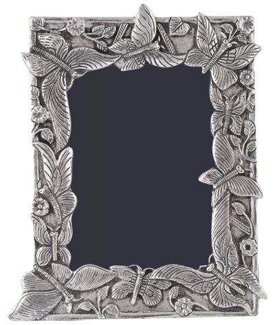 HOUZZPLUS Handicraft Antique Silver Metal Photo Frame | Aluminium Tabletop Picture Frame for Home, Bedroom, Living Room & Office Décor | Single Photo Frame (17x21 cm)
