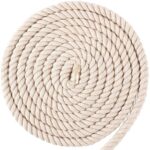 Premium 10mm, 10 Feet Cotton Cord | Natural Dori | Decor Rope for Plant Hanger | Thread for Wall Hanging Craft Compatible for Macrame 1 Wooden Ring Free
