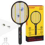 Rechargeable Mosquito Killer Racket with LED Light | Lithium-Ion Battery | Electric Fly Swatter Bug Zapper | Indoor & Outdoor Use | Made in India