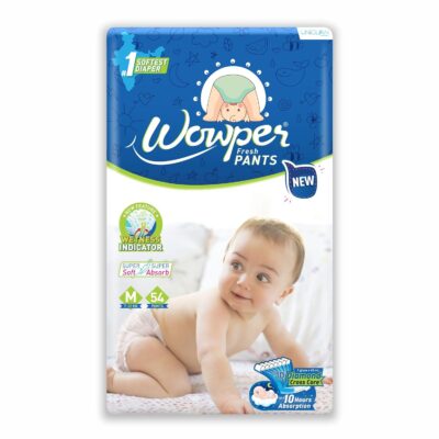Baby Premium Diapers | M-54 Counts | Wetness Indicator | Anti Rash | up to 12 hrs Absorption | 7-12 Kg | Soft & Comfortable