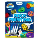 Skill Matics Rock Painting Kit - Mess-Free Art & Craft Activity for Girls & Boys, Craft Kits & Supplies, DIY Creative Activity, Gifts for Kids Ages 4, 5, 6, 7, 8, 9, 10, 11, 12, Multicoloured