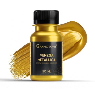 GRANOTONE Acrylic Non-Fading & Shimmering Venezia Metallic Color Paint with Rich Pigments Non-Toxic Metallic Colors Ideal for Kids Artist & Beginners Gold 50ml