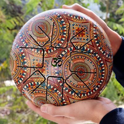 AASHIE N HOME'S 6" Steel Tongue Drum/ 8 Notes C Major/Kids and Adults Hand-pan Drum Instrument with Bag/Perfect Meditation, Yoga/Unique Gifts (OM MANDALA)