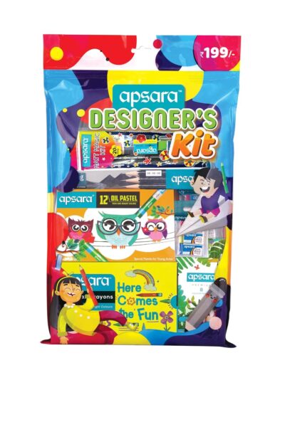 Apsara Wood Designer's Kit|Non-Toxic & Child Safe|Attractively Packaged|Ideal & Birthday Gift Pack|Drawing Kit for Artists|Kids Gifting Set|Complete Art Set|Fun Children's Gift|Pack of 1, Blue