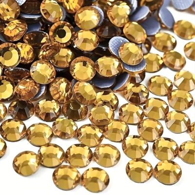 INDIKONB Round Resin Rhinestones for Craft, Embroidery, Jewelry Making | Sparkling Flat Stone Embellishments for DIY Projects (Light Yellow 5MM)