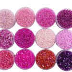 Eshoppee 11/0 20gm x 12 Box Pink and Purple Color Glass Seed Beads Cut Beads for Jewellery Making kit Art and Crafts Materials for Embroidery Necklace Bracelet Earring Making Materials DIY kit