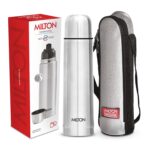 Milton Flip Lid 1000 Thermosteel Water Bottle, 1 Litre, Silver | 24 Hours Hot & Cold | Leak Proof | ISI Certified | Premium SS304 Stainless Steel | Vacuum Insulated Flask for Office, Gym, School