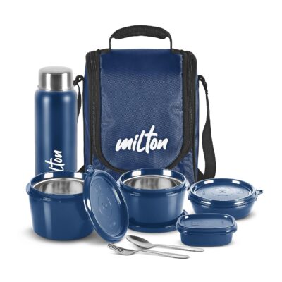 MILTON Pro Lunch Box Set with Steel Containers & Bottle (Blue)