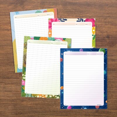 ARTYSCALE A4 Designer Multicolor Project Paper Sheet (One Side Ruled) for School, Colleges Assignments, Creative Art & Craft Practical Work, 4 Styles (80 Sheets)