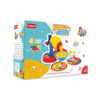 Fun dough Funskool Noodle Party, Play Set for Kid, 5 Colorful Dough Tubs of 75g Each (375g Total), Learning, Fun & Engaging Activity, Multicolour, Gift Set for Kids, Age 3+ Years