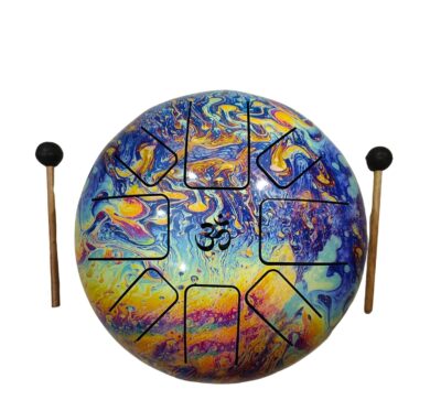 RUGDOLL 8 Inch Tongue Drum Tank Drum Steel Percussion Hand pan Hand drum Musical Instrument with Bag and Mallets Stick (Multicolor)