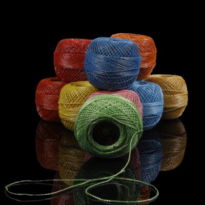 RSP Quality bit® Embroidery Material Metallic Crochet Mercer Cotton Thread Yarn for Knitting and Craft Making 10 Ball (Multicolor)
