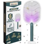 Weird Wolf 2-in-1 UV Mosquito Killer Racket | Auto & Manual Mode | Type-C USB Charging | Lithium Battery | Base Stand | 6-Month Warranty (White)