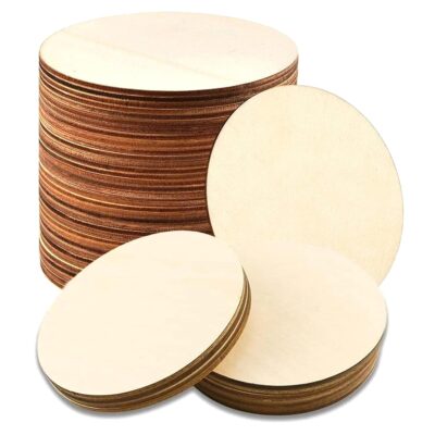 Clickedin Round MDF Boards for Art and Craft 10 inch -3.5 mm Pine Wood Board Unfinished Round MDF Cutouts for Art and Craft for Lippan Art Painting, Mandala Art, Pyrography (Pack of 5)