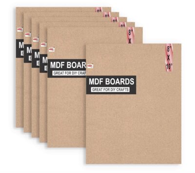 Variety Canvas 6 Piece A4 Size MDF Boards for Art and Craft, Wood MDF Sheets for Craft Work, DIY MDF Cutouts (8 x 10 MDF Board)