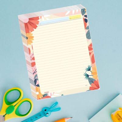 ESCAPER Flower Theme Project Papers - Multicolor Practical Sheets for Assignment, Art & Craft One Side Ruled Lines Paper, Designer Ruled Coloured Paper, Perfect for School Projects
