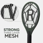 Weird Wolf Heavy Duty Rechargeable Mosquito Killer Racket | 400mAh Battery | 2-Pin Plug | Fly Swatter Bat | 3-Month Warranty (Dark Green)