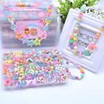 SYGA Plastic Beads for Kids Crafts Children's Jewelry Making Kit DIY Bracelets Necklace Hairband and Rings Craft Kits Birthday for 4, 5, 6, 7-Year-Old Little Girls(DIYBeadsSet-9) Multicolor