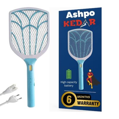 Ashpo Kedar Rechargeable Mosquito Killer Racket | COB Light | Triple-Mesh Safety | Fly Swatter Bat | ABS Body (Mix Color)