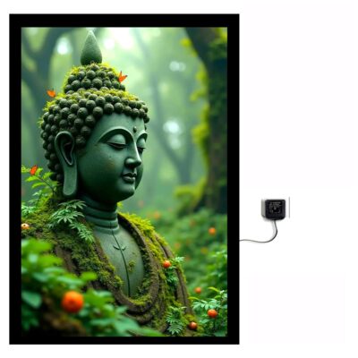 Buddha LED Light Picture Frame | 30x45 cm Acrylic Digital Print with 1.5 Inch Aluminium Light Box Frame | Wall Hanging Home & Office Décor
