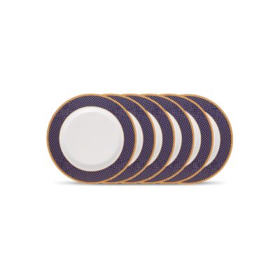 La Opala Diva Sovrana Opal Glass Quarter Plates – Set of 6 | Regent Blue | Microwave Safe & Bone-Ash Free