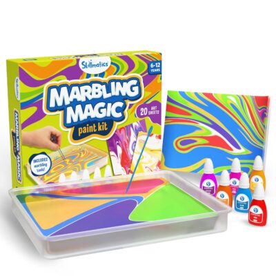 Skillmatics Marbling Magic Paint Kit, Water Marbling Kit for Kids, Art & Craft Kits, Supplies, DIY Creative Activity, Gifts for Girls & Boys Ages 6, 7, 8, 9, 10, 11, 12, Multicolor