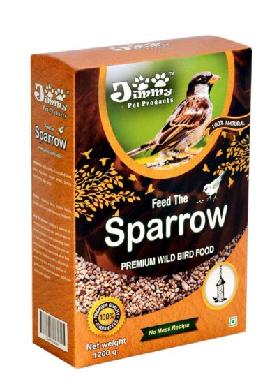 Jimmy Pet Products Feed The Sparrow – Wild Bird & Small Parakeet Seed Mix – Attracts Sparrows, Lovebirds, Finches & Parakeets – 1.2 Kg Refill for Bird Feeder