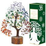 Crocon Seven Chakra Gemstone Tree – Feng Shui Money Bonsai for Wealth & Positivity