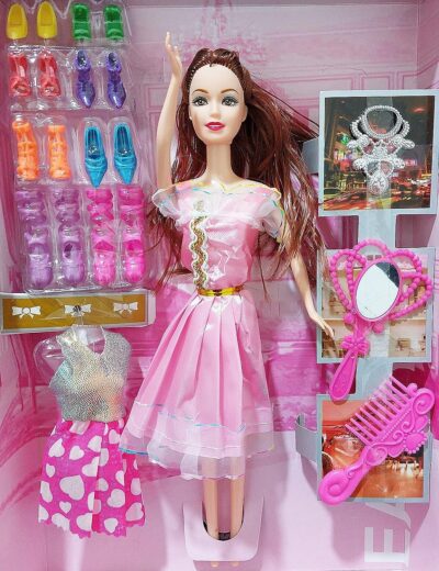 SUPER TOY Long Hair Fashion Doll with Dress & Accessories – Gift Toy for Girls