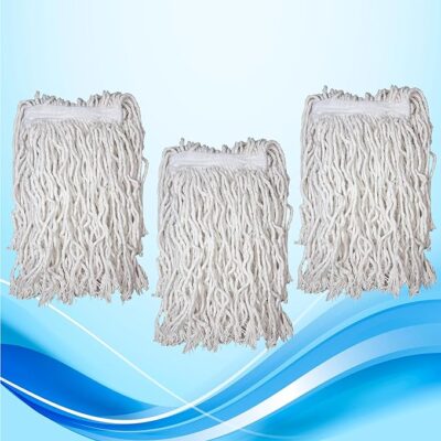 UMD Pack of 3 White Cotton Mop Refill Thread for Floor Cleaning - 400gm, 30 cm Length, 17.5 cm Width