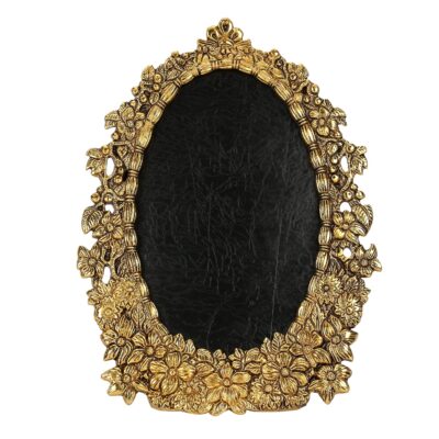 NM Aluminium Gold-Plated Oval Tabletop Photo Frame (21x28 cm)