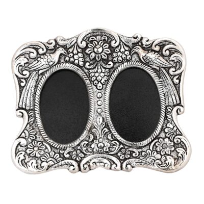 NM Aluminium Silver-Plated Couple Photo Frame | Elegant Metal Frame for Home, Office, Bedroom, Living Room & Gifting