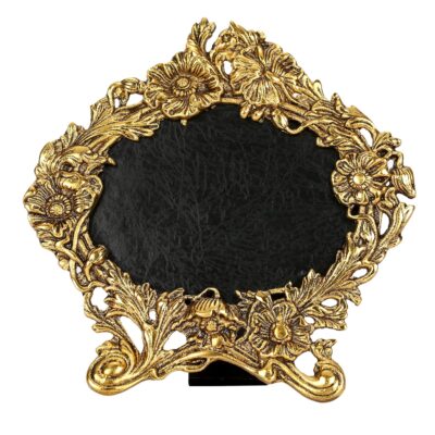 NM Aluminium Tabletop Rose Design Photo Frame | Gold Plated Decorative Picture Frame for Home, Office & Living Room Décor | Ideal Gift Option (25x24 cm)