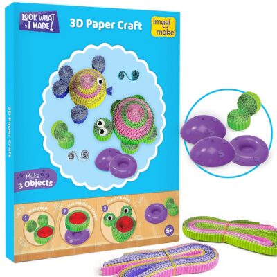 Imagimake 5-in-1 Awesome Craft Kit- Kids - Arts and Crafts for Kids Ages 6-8 || 5 Craft Techniques- 15+ Projects - Gift for 5, 6, 7, 8-Year-Old Girls & Boys, Multi, Paper, Clay