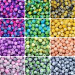 INDIKONB Marble Beads Set - 8mm Glass Matte Beads for DIY Craft and Jewelry Making - Set of 12 Colors | Ideal Marble Glass Matte Beads for Bracelets, Necklaces, and Crafts