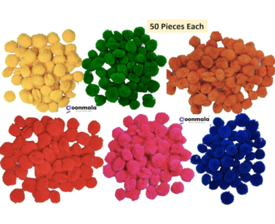 Goon mala Multicolored Pom Pom Balls for Arts, Craft and Handicrafts (300 Pieces)