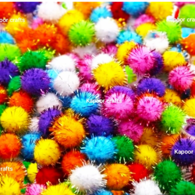 Kapoor Crafts 1CM Fluffy Pom Pom Balls - Colorful Pompoms for DIY Crafts, Kids Projects, Party Decoration (200 Pcs)
