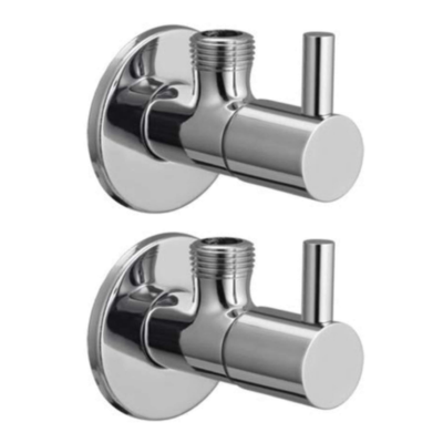 JAGGER JAG327 Stainless Steel Brass Dish Angle Cocke Valve with Wall Flange and Teflon Tape - Set Of 2,10.2X10.2 Cm