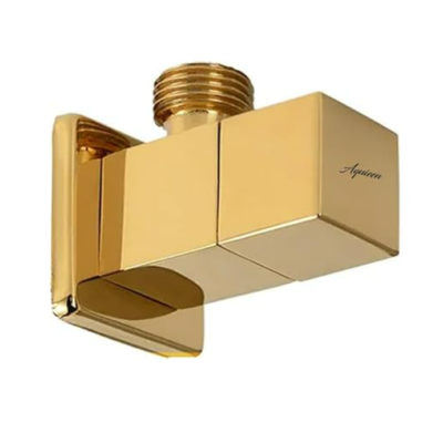 Aquieen Luxury Series Angle Valve Square with Square Wall Flange (Gold)