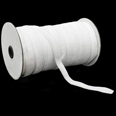 Embroidery material Velvet Ribbon Roll for Craft Decorations Clothes Sewing Making Purpose Light White (10 Meter)