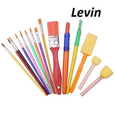 Levin 15-Piece Kids Paint Brush Set – Colorful Drawing & Painting Brushes
