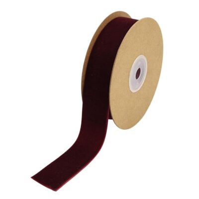 MYADDICTION 5 Yards 1 Wide Velvet Burgundy Ribbon Roll for Crafts, DIY Hair Bows, Corders, Weddings, Parties & Holidays
