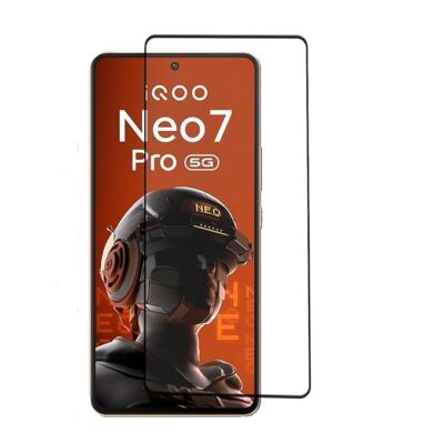 Tempered Glass Screen Protector Compatible for iQOO Neo 7 Pro, iQOO Neo 7, iQOO 11 and iQOO 9T (Black) with Edge to Edge Coverage and Easy Installation kit
