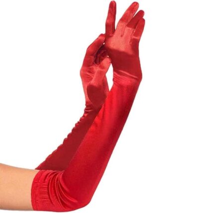 Long Velvet Elbow-Length Gloves for Women - Opera Style Satin Gloves, Black Bridal Wedding Dress Gloves, Flapper Party Evening