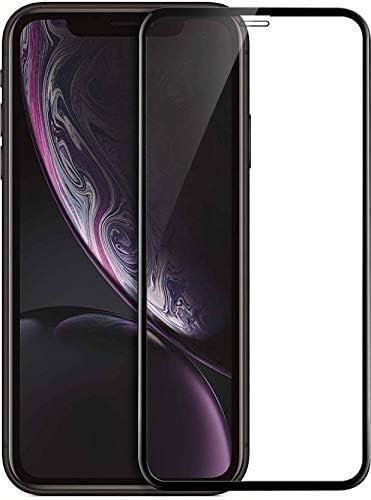 Amazon Brand - Solimo Tempered Glass Screen Protector Compatible For iPhone 11 / iPhone XR (Black) Edge-To-Edge Protector Coverage With Easy Installation Kit