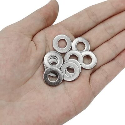 6mm Zinc-Plated Mild Steel Plain Washers (Pack of 10) – 10mm OD x 6.5mm ID x 1.2mm Thick