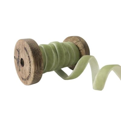 Meraki Cards Spring Moss Velvet Ribbon (W: 7mm, L: 30 Meters)