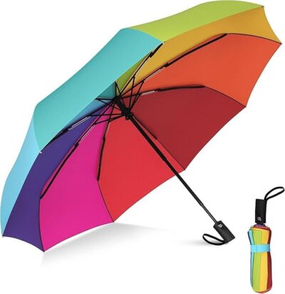 TEKCOOL Big Size UV 3-Fold Umbrella – Auto Open/Close, Windproof & Compact (Green)
