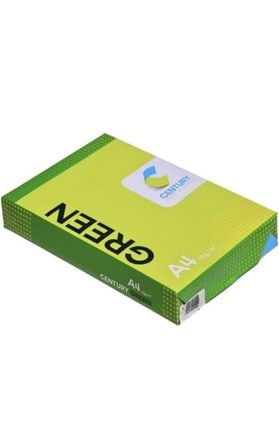 Century PACKWELL Green A4 Size Sheet 70 GSM Blank (Unruled) White Copier Printer Xerox Multipurpose Paper in bulk - Pack of 5 Reams (5 x 500 Sheets)